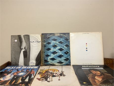Set of 6 Vinyl Albums:Blondie, McCartney, the who, Chicago,Elton John&Pink Floyd