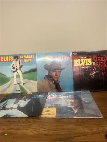 Five Vintage Elvis Presley Vinyl Albums