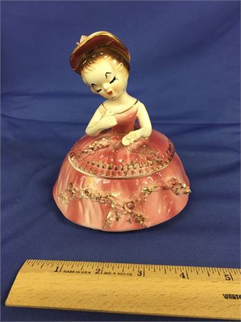 Vintage Ucagco Ceramic Girl Trinket Dish