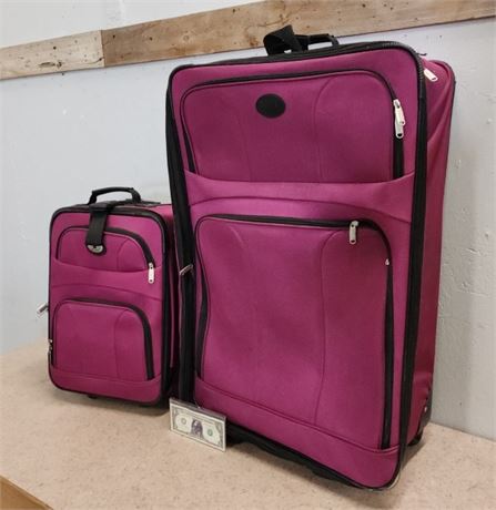Fuchsia Travel Bag Pair  - 19x31 and 13x18
