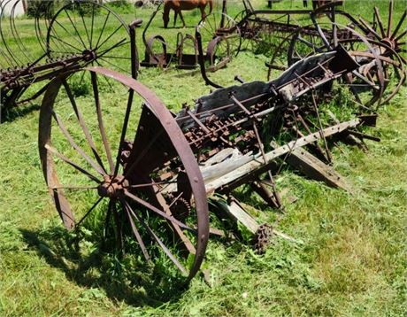 Antique Horse Drawn Seeder - 110" Width , 45" Wheel Diameter