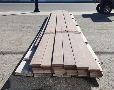 Seasoned Mahogany Decking (20' Grooved, 33pc.) (16' Grooved, 1pc.) (16' Sq. 1pc)