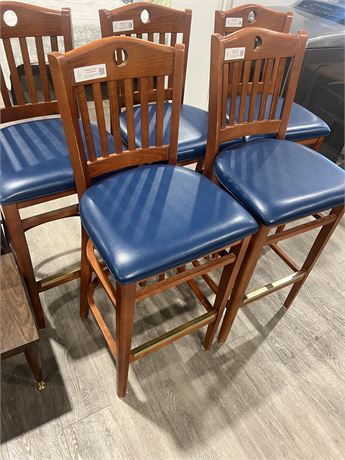 5-Piece Brown Square Bar Chairs