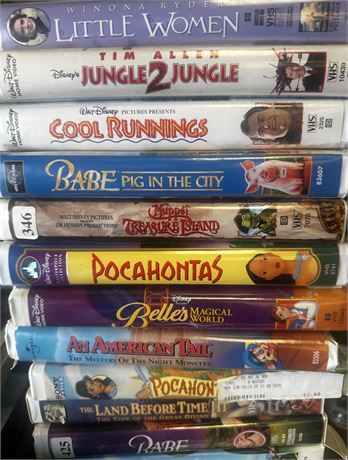 VHS Lot of assorted movies: Cool Runnings, An American Tale, Babe, Shrek