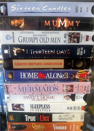 VHS Lot assortment to include Home Alone 3, Mermaids, Mummy, Sixteen Candles