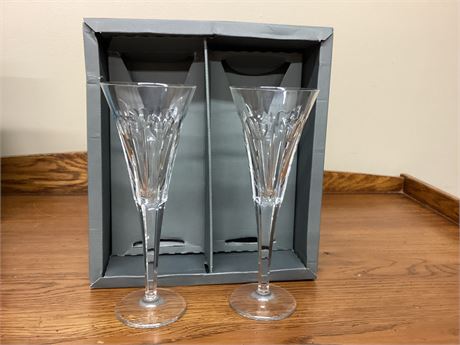 WATERFORD Crystal The Millennium Collection Second Toast Love Champagne Flutes