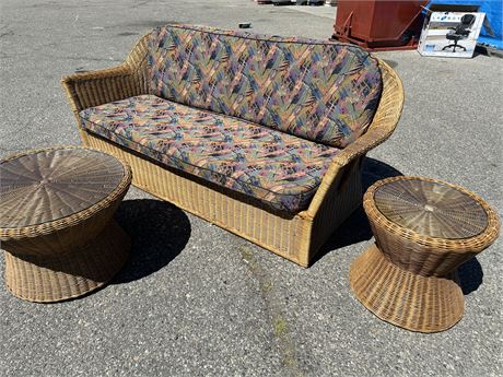 Brown Wicker Set-3 Pieces