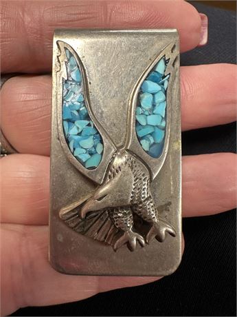 Eagle inlaid money clip