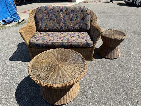 Brown Wicker Set-3 Pieces