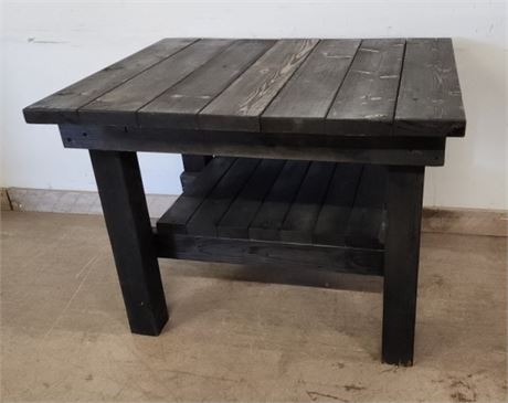 Black Wood End Table/Coffee Table - 38x30x29