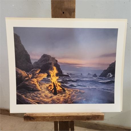 Stephen Lyman "Beach Bonfire" Limited Edition Print w/ COA -