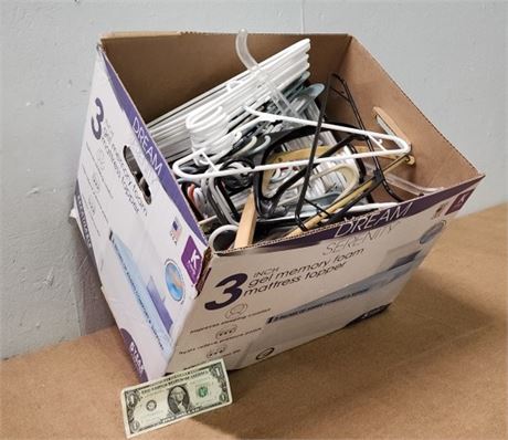 Large Box of Plastic Clothes Hangers