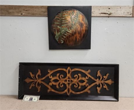 Metal & Wood Wall Hanger Pair...40x15-16x16