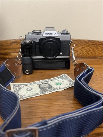 Minolta Camera with 3 Lenses, Lens Cleaning Kit, and Camera Bag