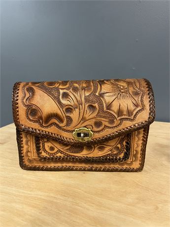 Vintage Mexican Hand tooled Leather Purse