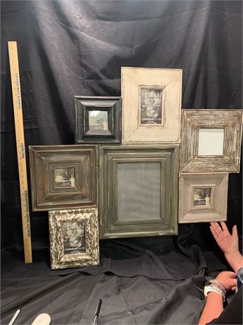 Rustic wall hanging picture frames