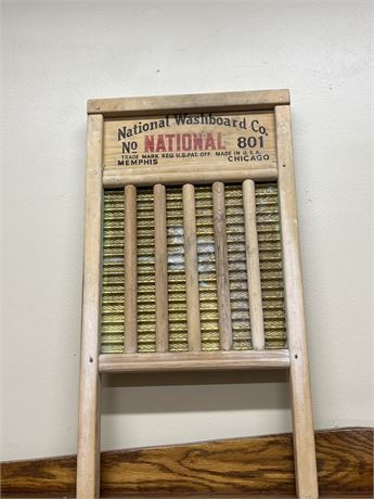 Vintage National Washboard Co. The Brass King 801 Wood & Brass