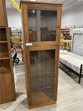 Room & Board Walnut cabinet with adjustable glass shelves