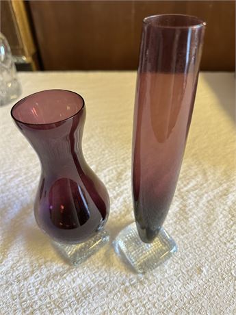 2 Purple Vases-Very Elegant