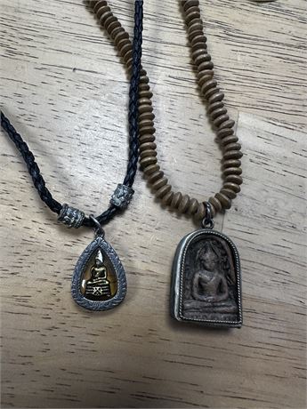 Lot of two Buddha necklaces