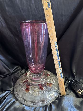 Decorative Vase-Pink, Yellow and Clear