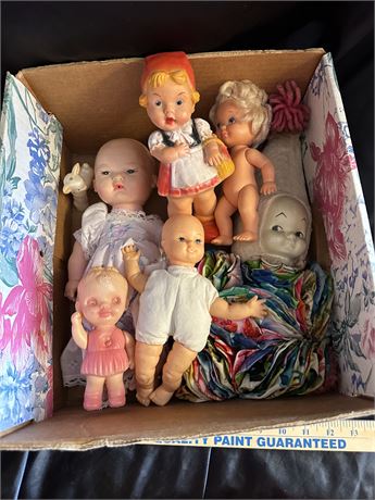Box of Old Dolls-6 Pieces