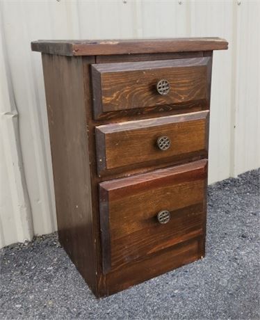 Small 3 Drawer Wood Cabinet - 15x12x24