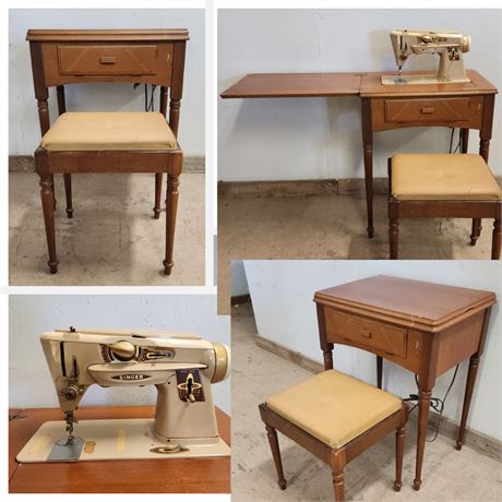 🧵Vintage Singer Sewing Machine Model 500A w/ Many Extras in the Drawers