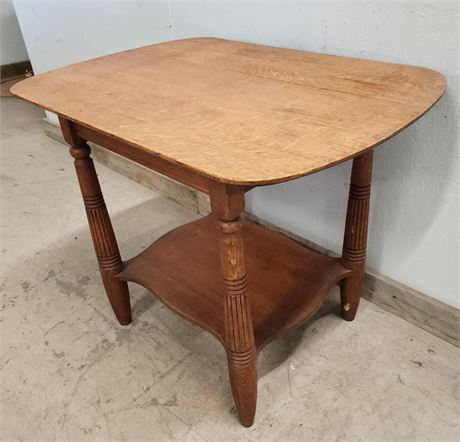 Antique Oak Accent Table - 34x24x28