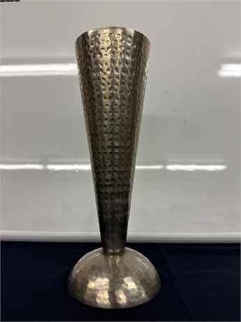 Hammered metal vase