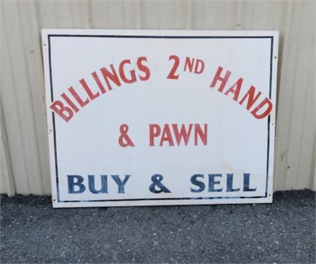 Metal Billings,MT 2nd Hand Store/Pawn Sign - 41x32