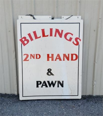 Metal Billings,MT 2nd Hand Store/Pawn Sign - 25x32