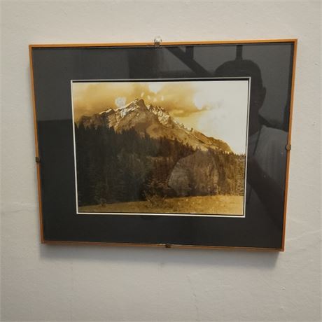 Nicely Framed Mountain Scape Wall Art - 14x11