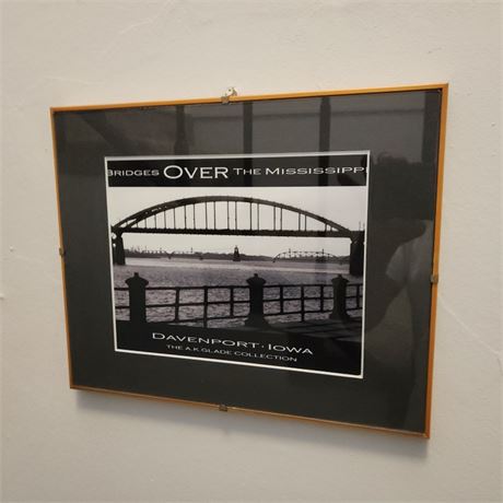 Bridges Over the Mississippi Framed Wall Art - 14x11