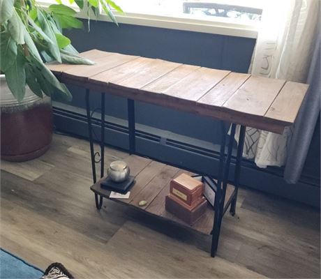 Wood & Metal Accent Table - 41x15x29 (items on bottom shelf not included)