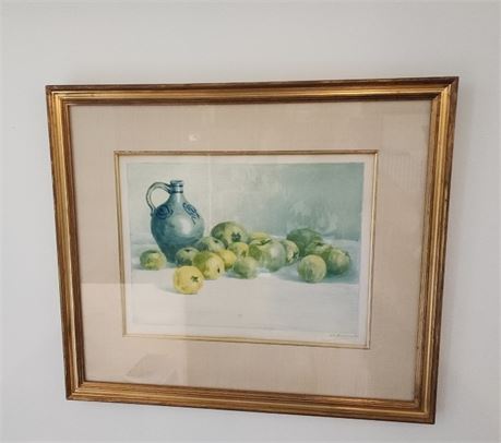Framed Henri Charles Guerard Print with Certificate of Authenticity...24x21