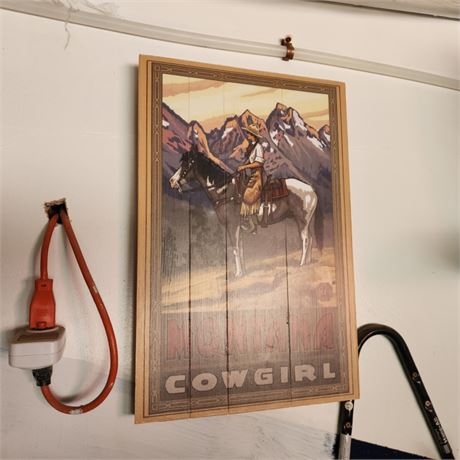 Wood Montana Cowgirl Wall Hanger...12x19