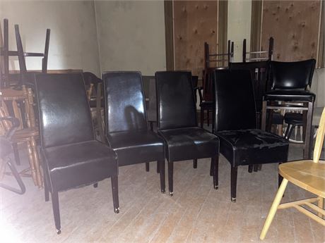 4 Black Matching Dining Chairs
