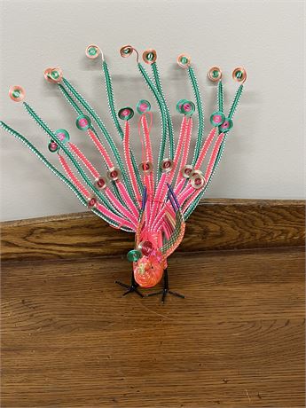 Vintage Wrapped Wire Peacock