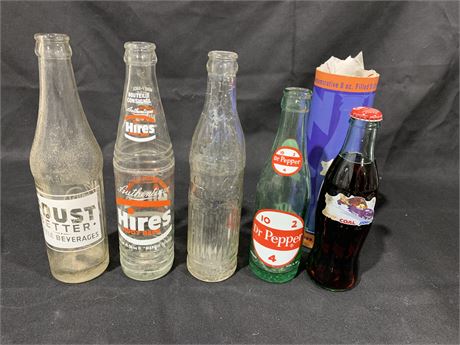 Vintage Set of Soda Bottles