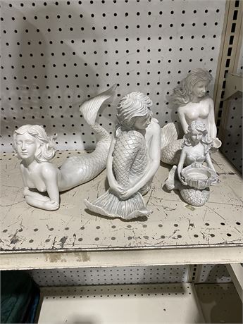 Set of 4 Mermaid Figurines