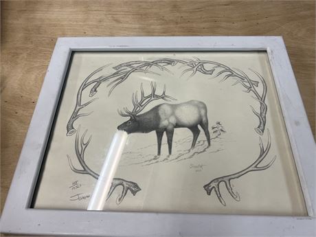 Framed Elk Artwork