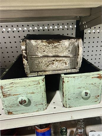 Set of 3 Vintage Wooden Storage Boxes