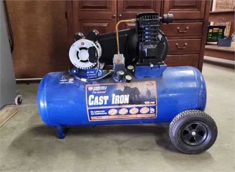Campbell Hausfield 26 Gallon Cast Iron Compressor-Works! (needs handle)