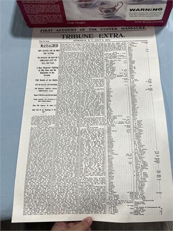 First Account Of The Custer Massacre Tribune Extra