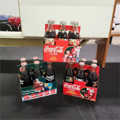Collectible Christmas Coca-Cola 6 Pack Bottles - Full