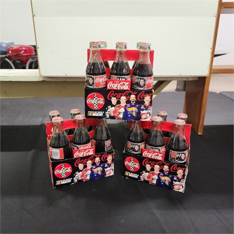 Collectible Nascar Coca-Cola 6 Pack Bottles - Full
