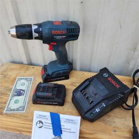 Bosch cordless Drill w/ 2 Batteries and Charger