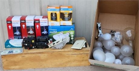 Assorted Light Bulbs/Electrical Components
