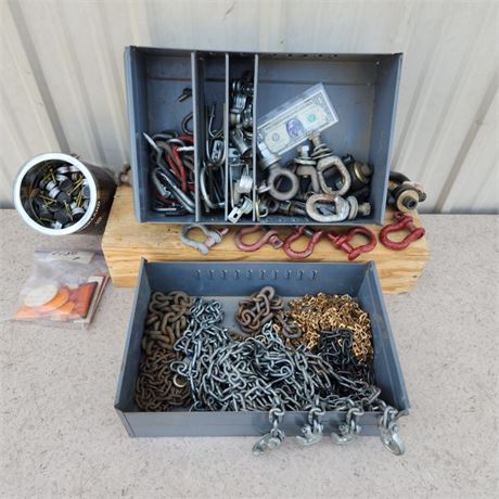 Assorted Cargo Hooks/Towing/ Chain  - 80lbs